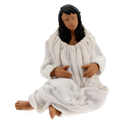 Woman giving birth Neapolitan nativity scene figurine 13 cm 1