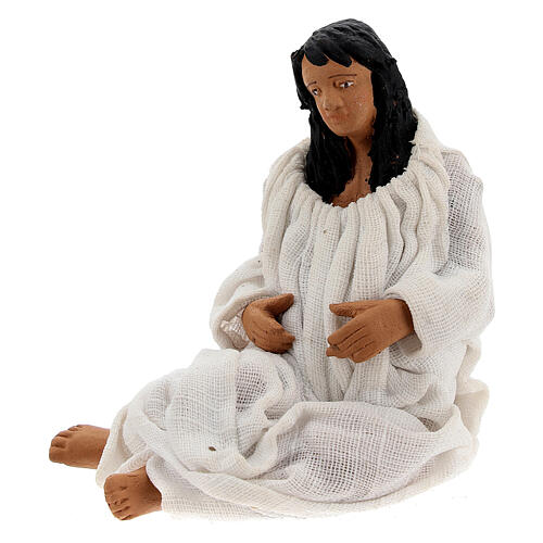Woman giving birth Neapolitan nativity scene figurine 13 cm 2