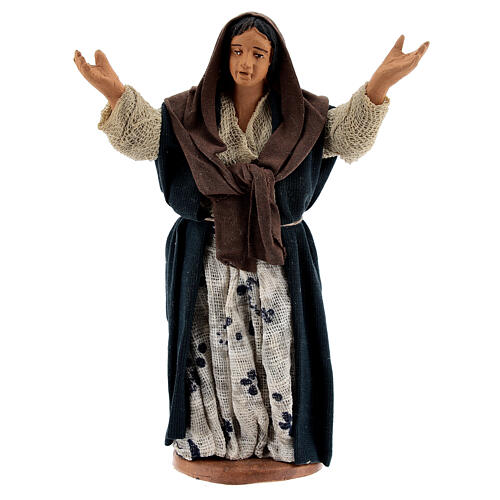 Marveled woman statue terracotta Neapolitan nativity 13 cm 1