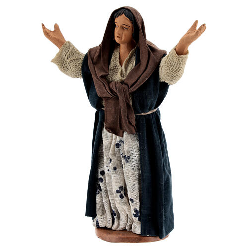 Marveled woman statue terracotta Neapolitan nativity 13 cm 2