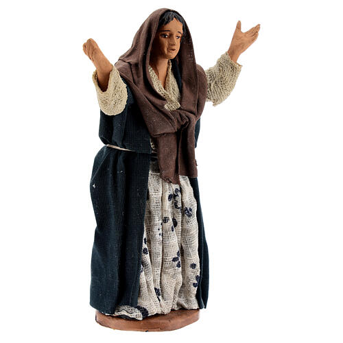 Marveled woman statue terracotta Neapolitan nativity 13 cm 3