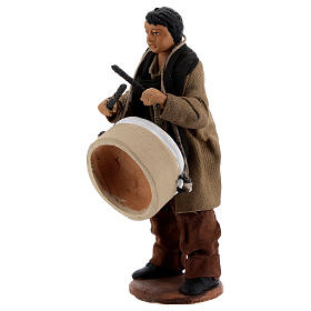 Man with drum Neapolitan nativity scene figurine 13 cm