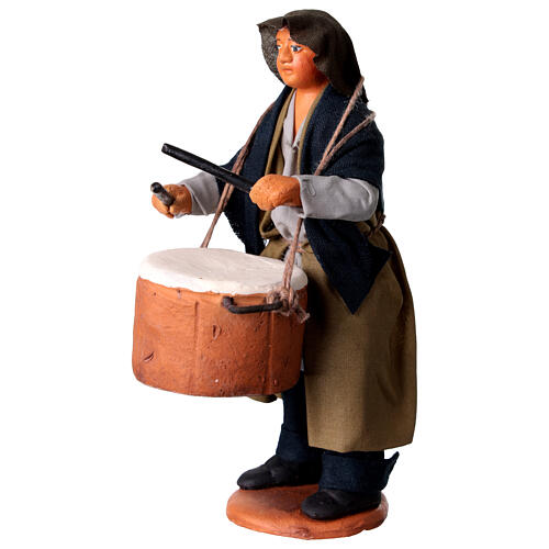 Man with drum Neapolitan nativity scene figurine 13 cm 3