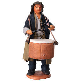 Uomo con tamburo presepe napoletano 13 cm