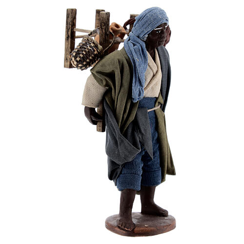 Vendedor ambulante africano para presépio napolitano com figuras de altura média 13 cm 2