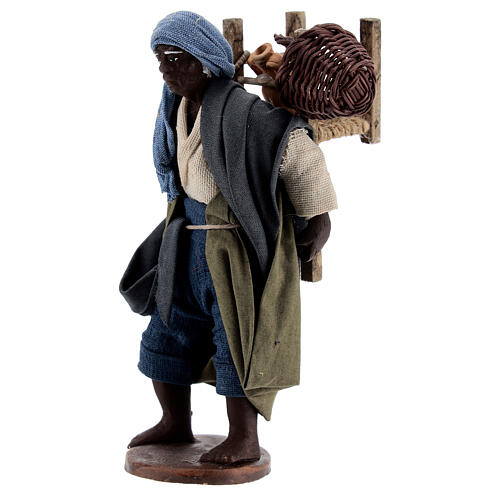 Vendedor ambulante africano para presépio napolitano com figuras de altura média 13 cm 3