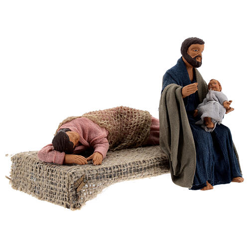 Holy Family sleeping Mary figurine, 13 cm Neapolitan nativity 4