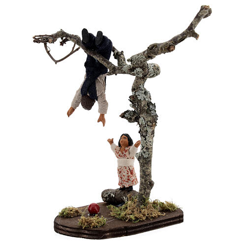 Crianças jogando na árvore para presépio napolitano com figuras de altura média 13 cm 4