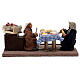 Cena movimento casal sentado à mesa para presépio napolitano com figuras de altura média 10 cm s8
