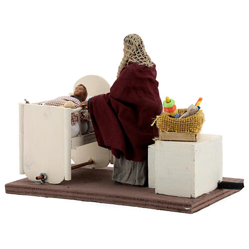 Woman rocking baby Neapolitan Nativity scene 12 cm 4