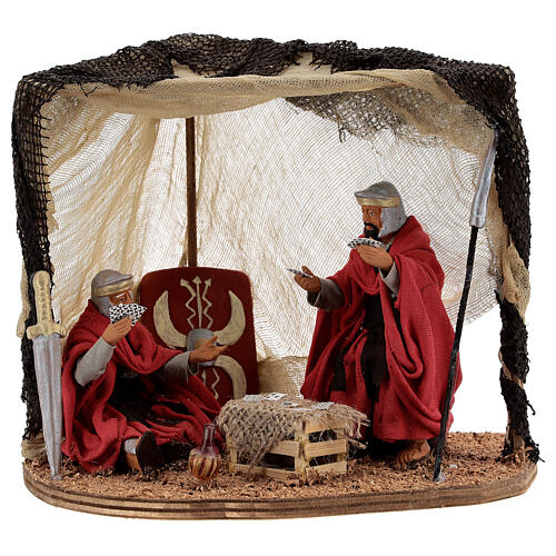 Playing soldiers tent Neapolitan Nativity scene 13 cm 1