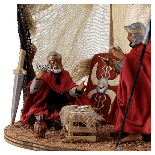 Namiot z żołnierzami grającymi w karty, szopka neapolitańska, 13 cm 4