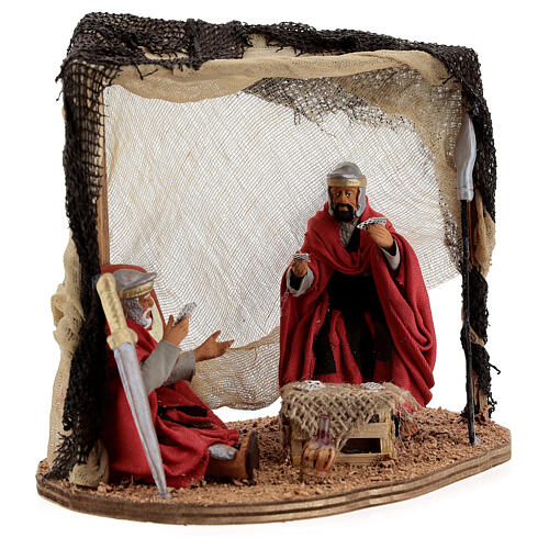 Namiot z żołnierzami grającymi w karty, szopka neapolitańska, 13 cm 5