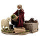 Pasterz i owca ruchoma figurka, szopka z Neapolu 14 cm s3