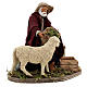 Pasterz i owca ruchoma figurka, szopka z Neapolu 14 cm s4