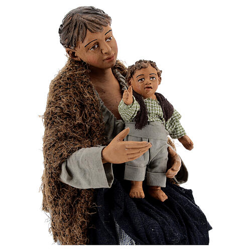 Cena família para presépio napolitano com figuras de altura média 30 cm 2