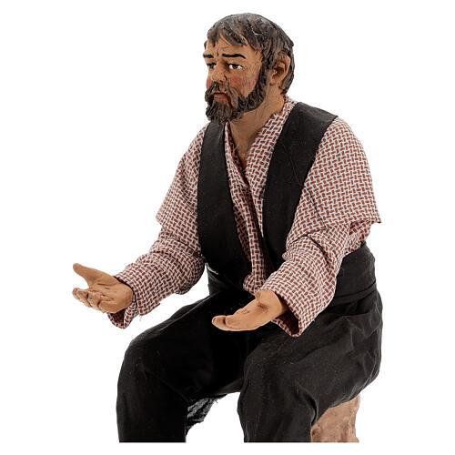 Cena família para presépio napolitano com figuras de altura média 30 cm 4