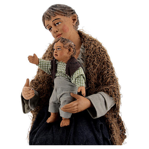 Cena família para presépio napolitano com figuras de altura média 30 cm 6