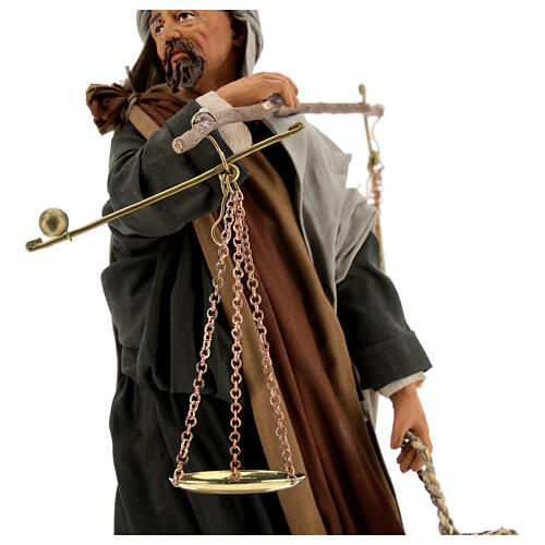 Pastore con bilancia presepe Napoli 30 cm 4
