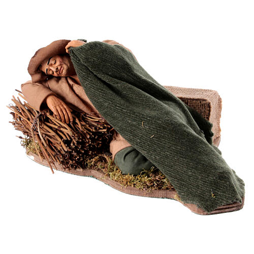 Animated nativity shepherd sleeping, 30 cm Naples 6