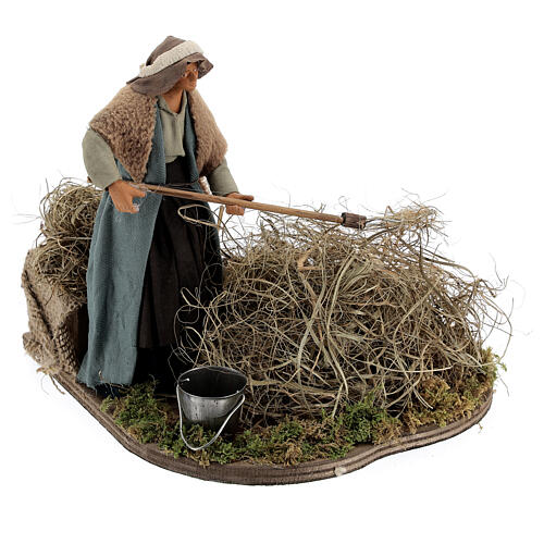 Animated farmer figure, 14 cm Neapolitan nativity 4