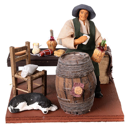 Drunken man in tavern Neapolitan Nativity scene 12 cm 1