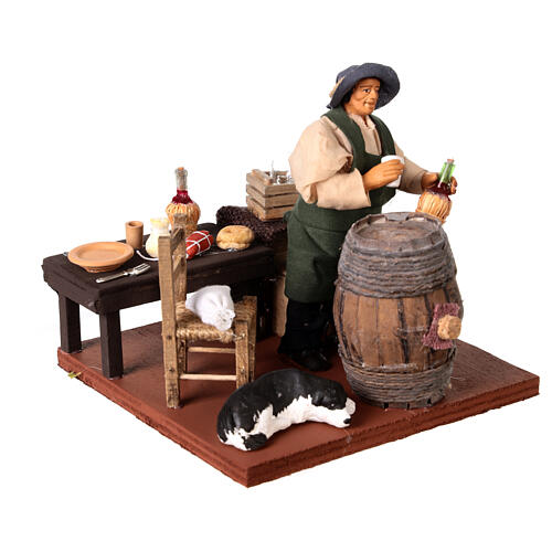 Drunken man in tavern Neapolitan Nativity scene 12 cm 3