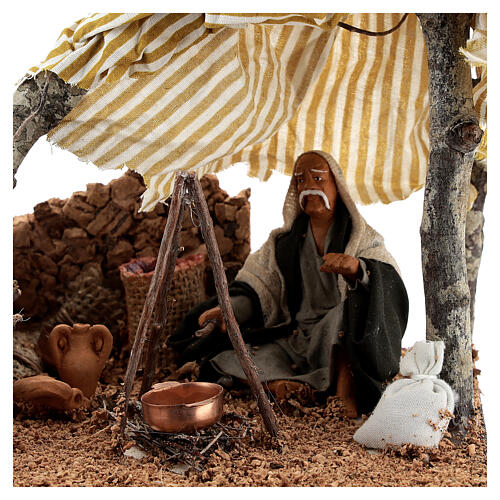 Tent with bivouac Neapolitan Nativity scene 10 cm 2