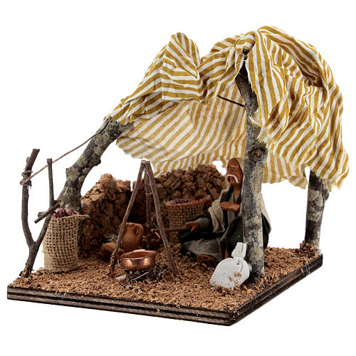 Tent with bivouac Neapolitan Nativity scene 10 cm 3