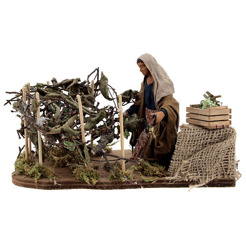 Woman harvesting grapes Neapolitan Nativity scene movement 12 cm 1