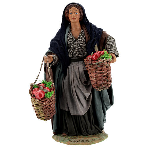 Woman with apples Neapolitan Nativity scene movement 24 cm 1