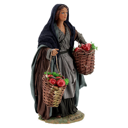 Woman with apples Neapolitan Nativity scene movement 24 cm 4