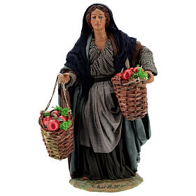 Woman with apples, Neapolitan nativity 24 cm