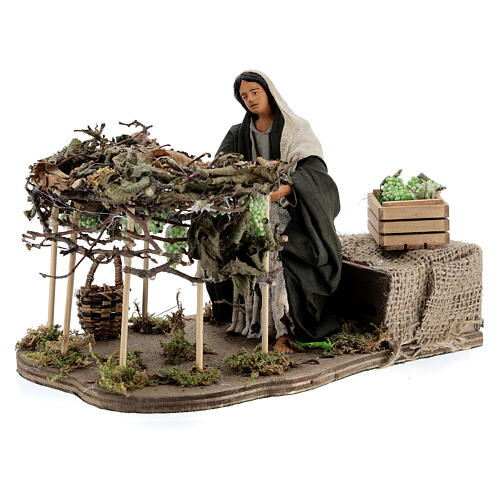 Grapes harvesting Neapolitan Nativity scene movement 14 cm 3