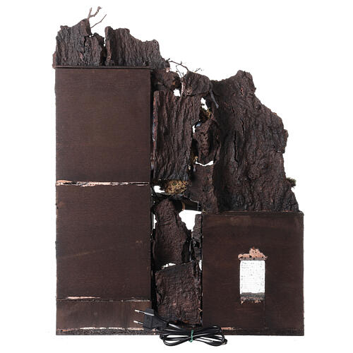 Casa tradicional de dois andares com estábulo para presépio napolitano com figuras altura média 12 cm, 50x30x40 cm 4