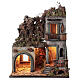 House with stable and balcony 50x30x40 cm Neapolitan Nativity Scene with 12 cm figurines s1