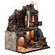 House with stable and balcony 50x30x40 cm Neapolitan Nativity Scene with 12 cm figurines s3