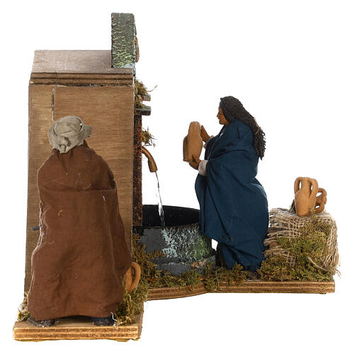 Moving couple at the fountain Neapolitan nativity 12 cm 4