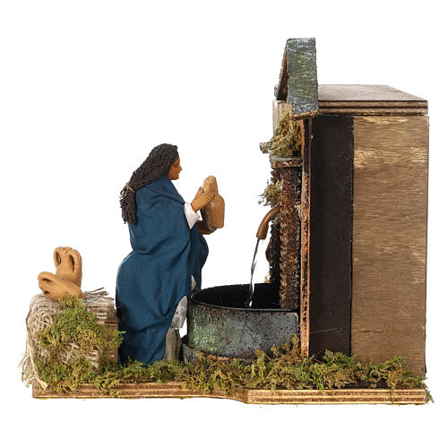 Moving couple at the fountain Neapolitan nativity 12 cm 5