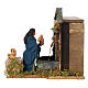 Moving couple at the fountain Neapolitan nativity 12 cm s5
