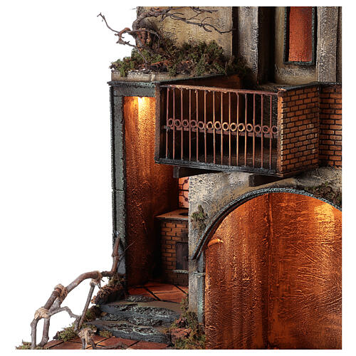 Aldeia com estábulo e fonte para presépio napolitano com figuras de altura média 24-30 cm, medidas: 135x40x60 cm 4