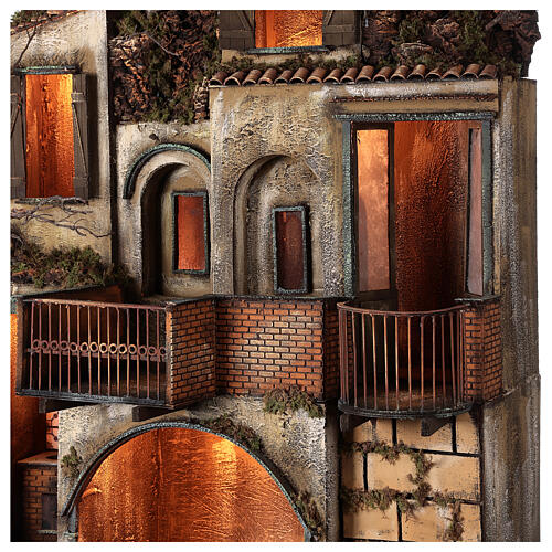 Aldeia com estábulo e fonte para presépio napolitano com figuras de altura média 24-30 cm, medidas: 135x40x60 cm 7