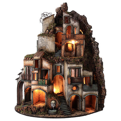 Wioska, młyn 180 stopni, 115x80x60 cm, szopka 10-13 cm 8