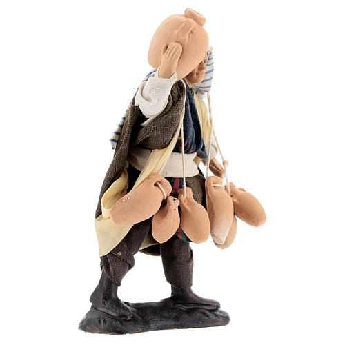 Mann mit Amphoren – für 12 cm Krippe, Terrakotta, neapolitanischer Stil 3