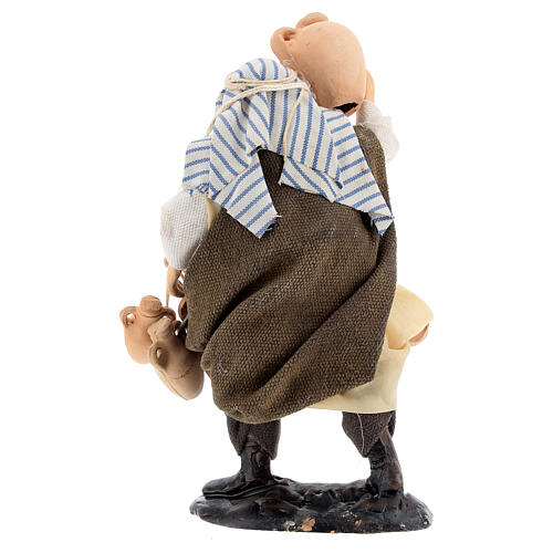 Mann mit Amphoren – für 12 cm Krippe, Terrakotta, neapolitanischer Stil 4