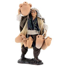 Homme avec jarres santon terre cuite 12 cm crèche napolitaine