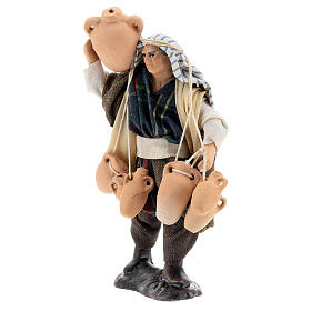 Homme avec jarres santon terre cuite 12 cm crèche napolitaine