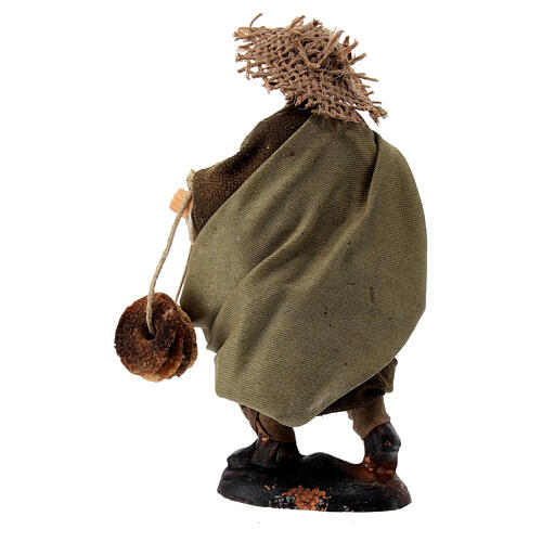 Figurka pasterz z obwarzankami, 12 cm, szopka neapolitańska, terakota, tkanina 4