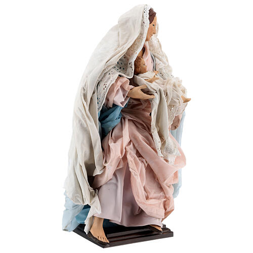 Statue Maria mit Kind für neapolitanische 50 cm Krippe, Terrakotta 4