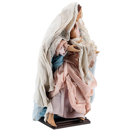 Virgem Maria com Menino Jesus imagem terracota para presépio napolitano com figuras de altura média 50 cm 4